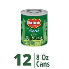 Label detail shows Non-GMO and no artificial preservatives on Del Monte beans