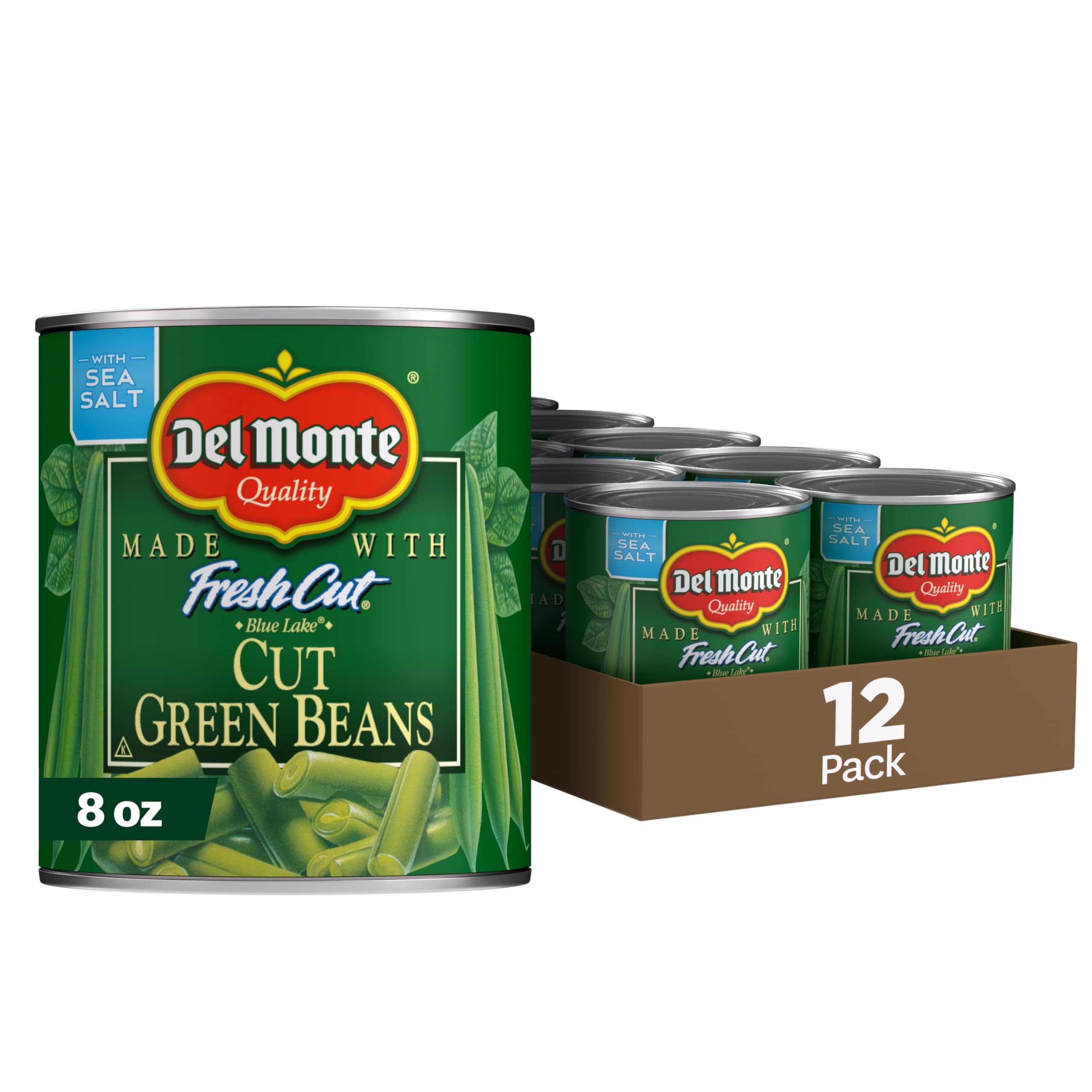 Del Monte Blue Lake green beans in a front-pack display for quick meals