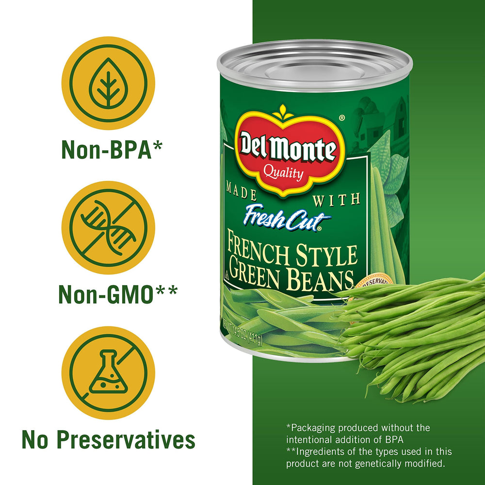 Del Monte Blue Lake Green Beans tossed with pasta for texture and color.