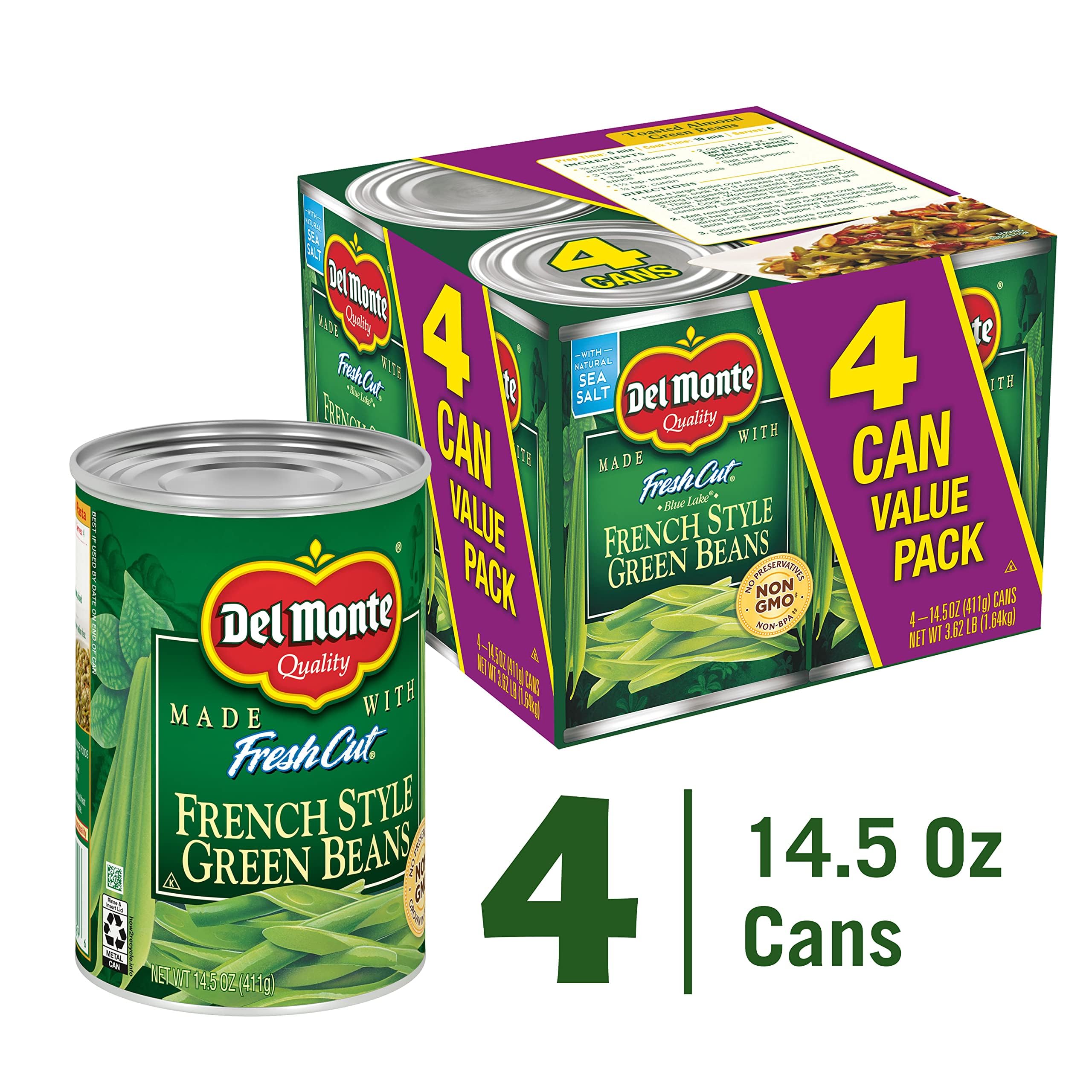 Del Monte Blue Lake Green Beans served as a colorful, fiber-rich side dish.