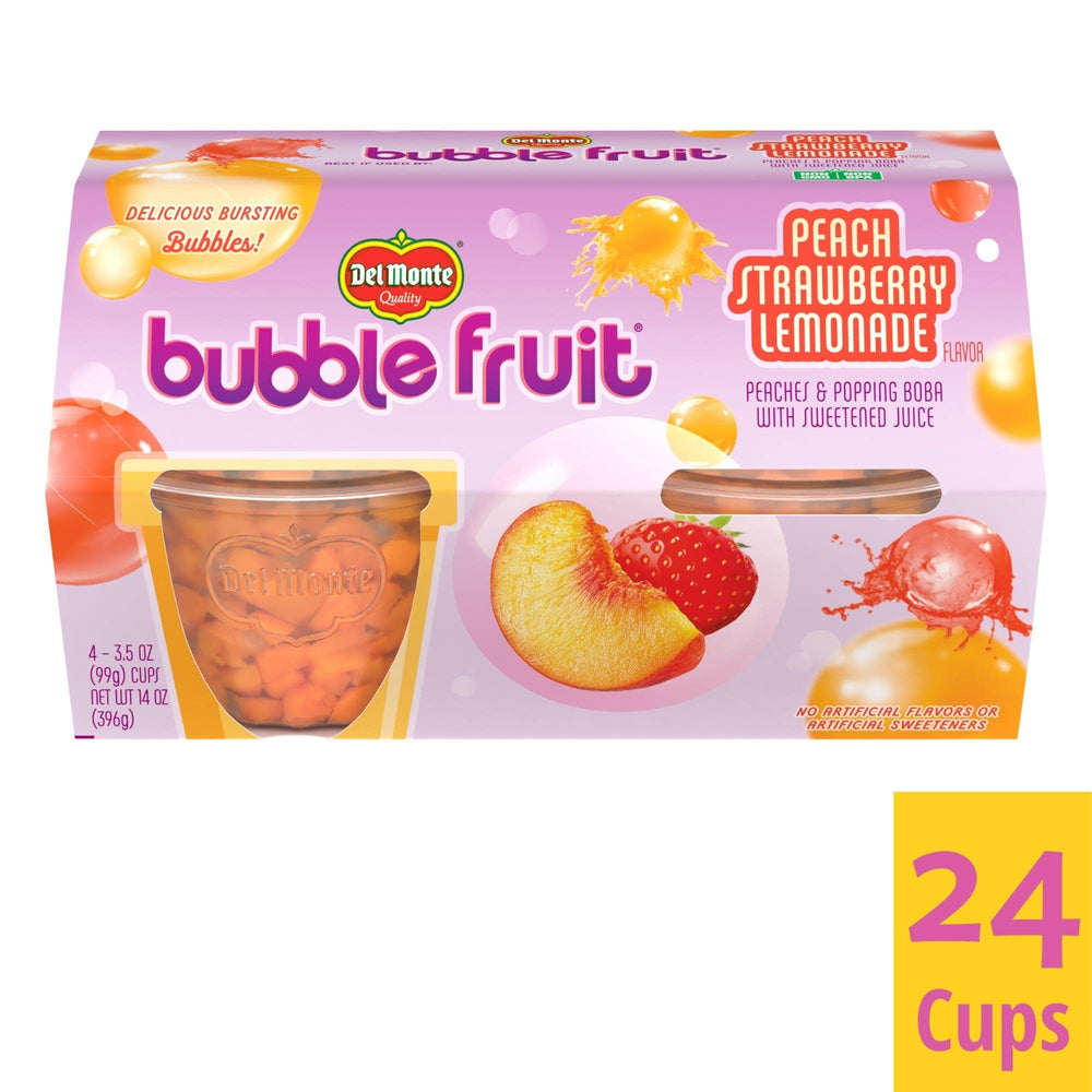 Del Monte Bubble Fruit Cup Strawberry Lemonade juice with boba flavor