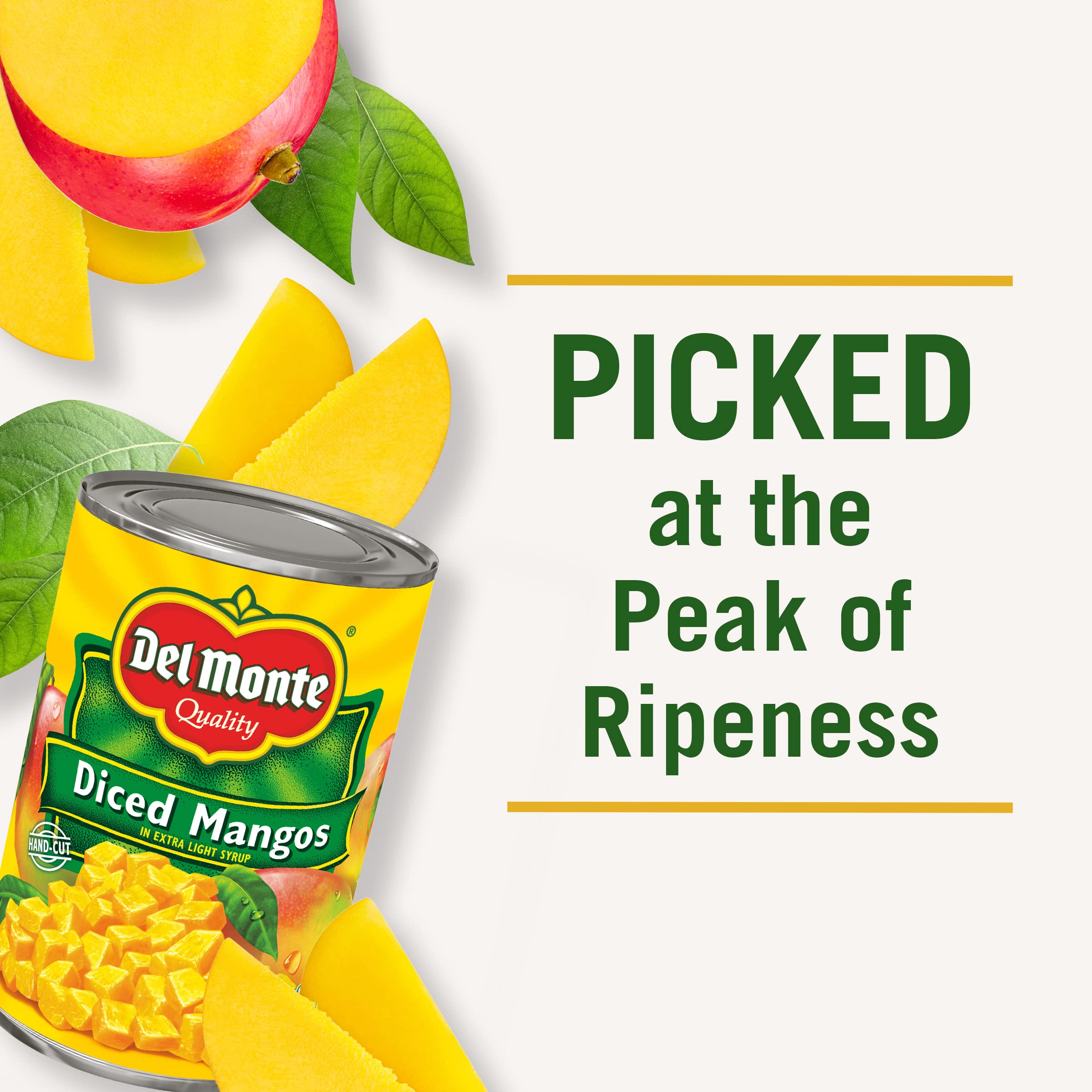 Del Monte canned mango stored in pantry for convenient on-the-go fruit.