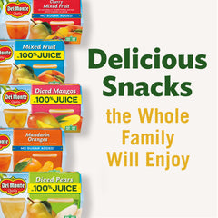 12-pack display of Del Monte cherry-flavored mixed fruit cups in clear packaging.