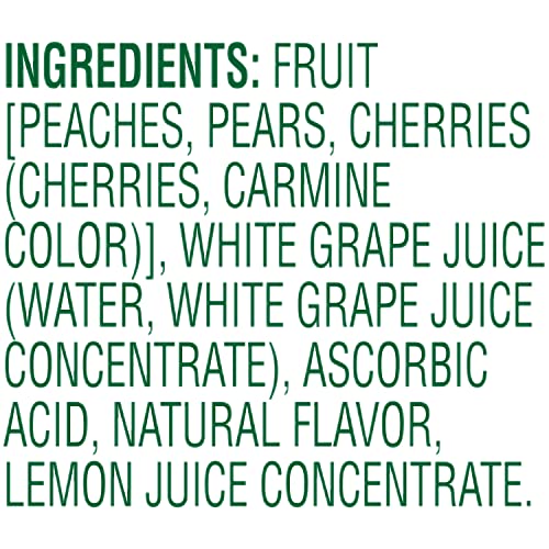 Del Monte cherry-flavored mixed fruit cups with 100% juice and no artificial flavors.