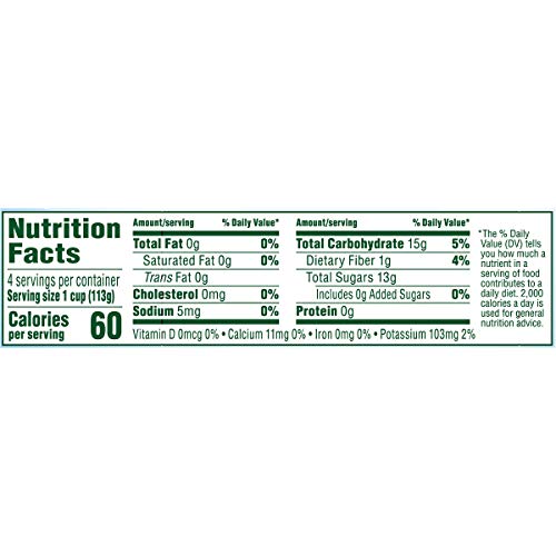 Del Monte Diced Mango cup opened, showing 100% fruit juice in a lunchbox