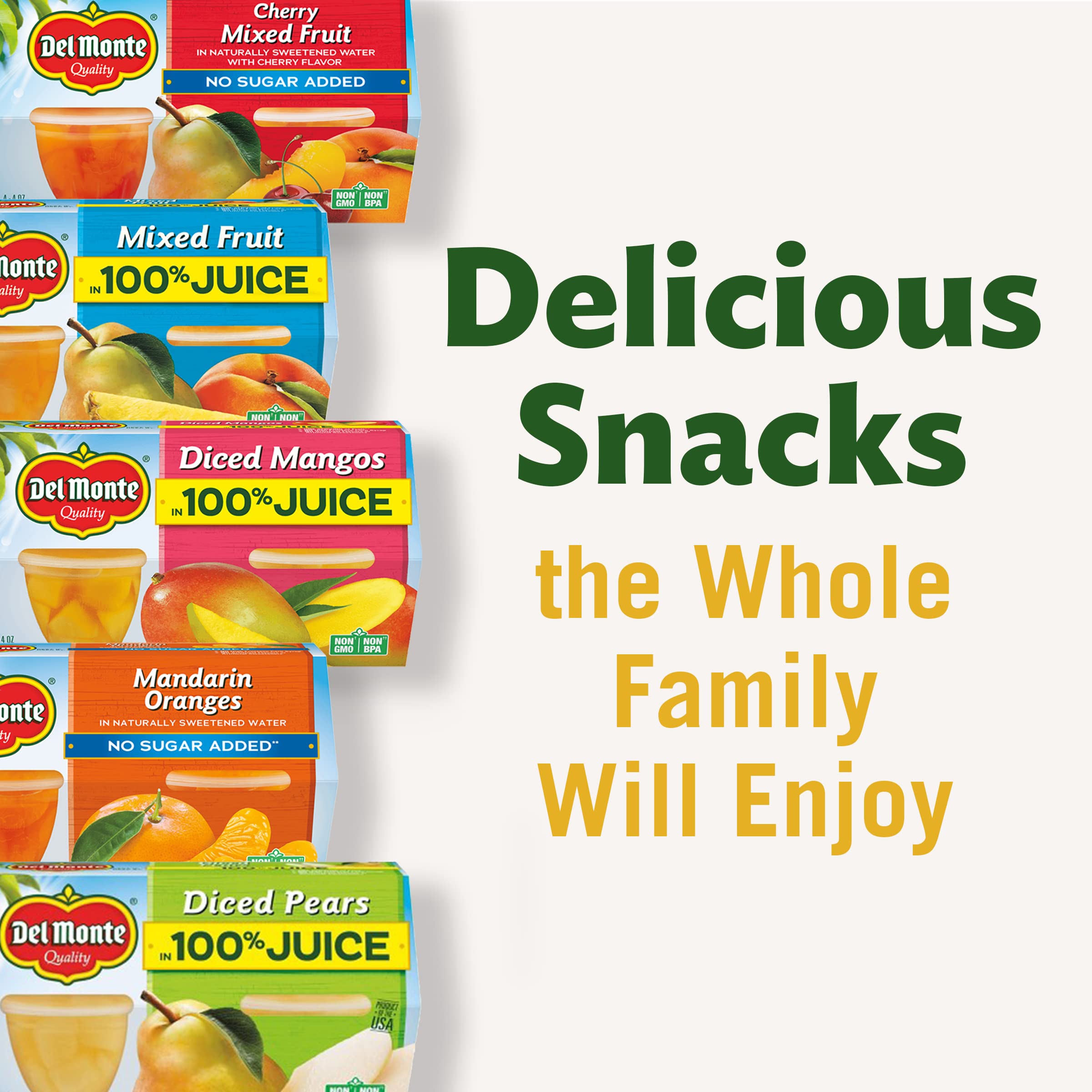 Del Monte Diced Mango cup containing no high-fructose corn syrup