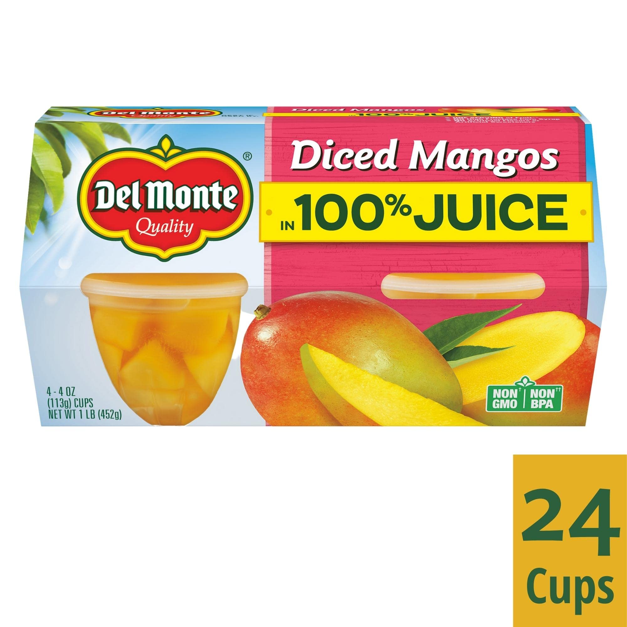 Del Monte Diced Mango peel-off lid for easy opening