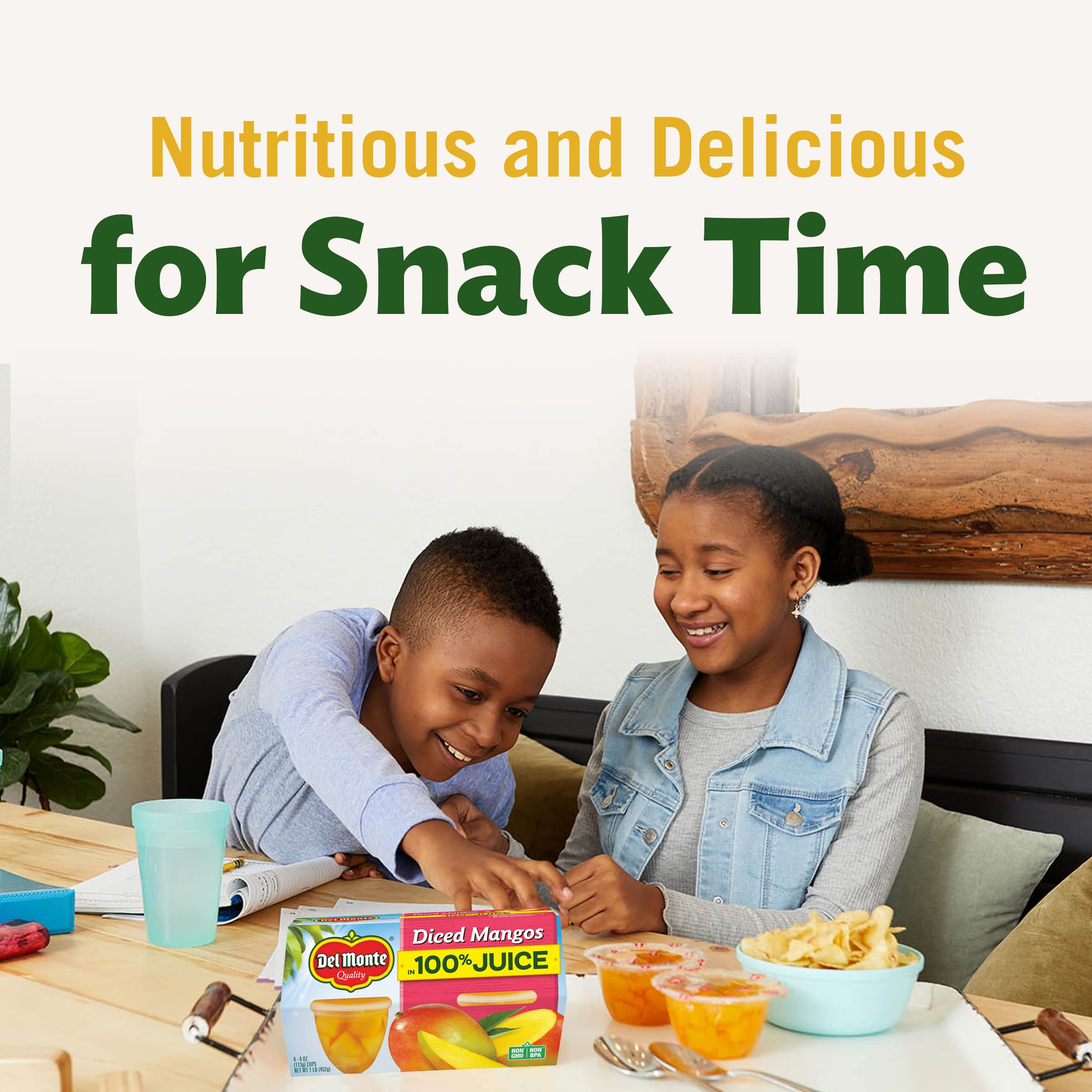 Del Monte Diced Mango in a school lunchbox ready to eat