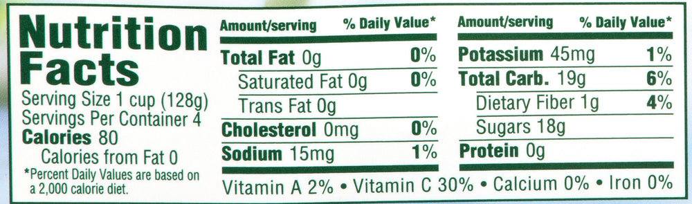 Close-up of juicy peach pieces in Del Monte peach gel