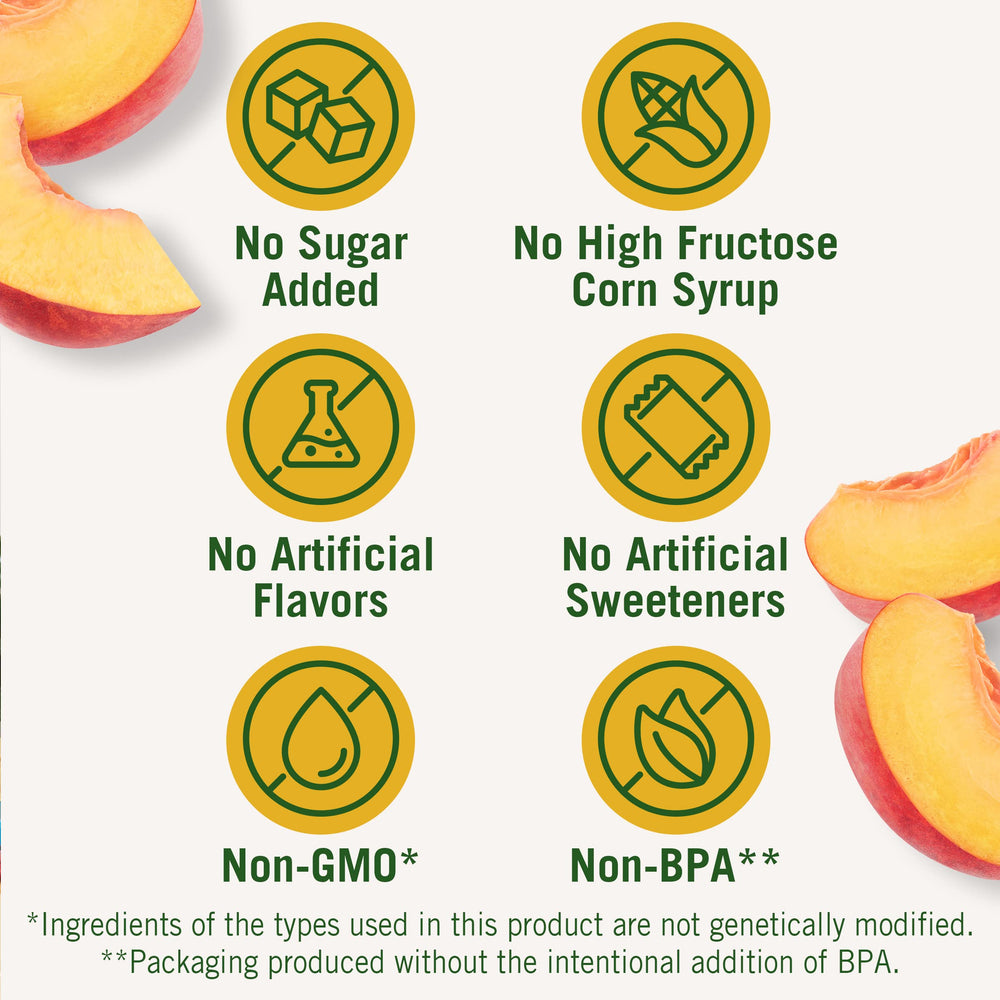 Easy peel-off lid on Del Monte peaches cup for quick snacking