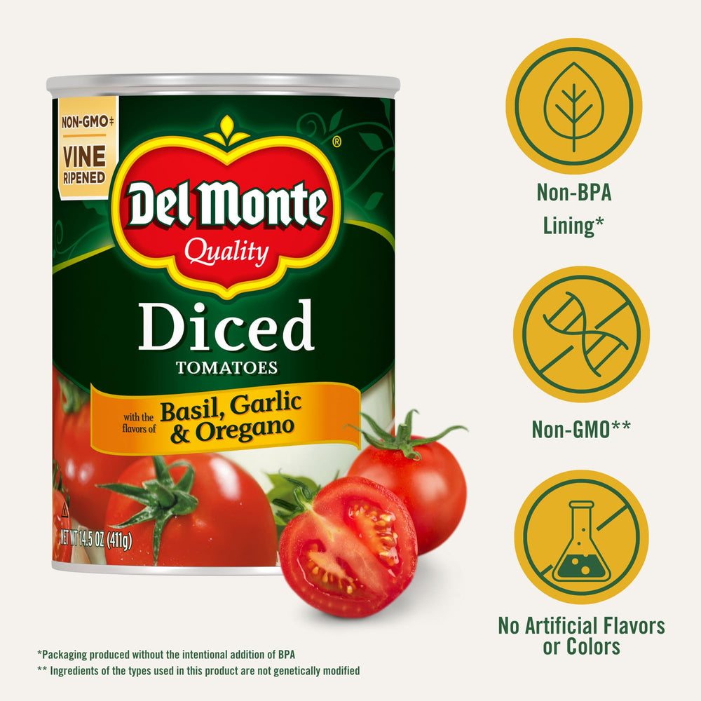 Del Monte diced tomatoes as a ready-to-use sauce base for cooking