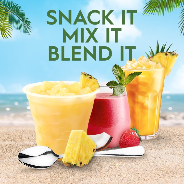 Non-GMO Del Monte Escapes fruit cup highlighted for a natural fruit option.