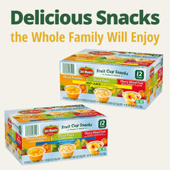 Del Monte Fruit Cup Snacks easy-open peel lid for quick enjoyment anywhere.