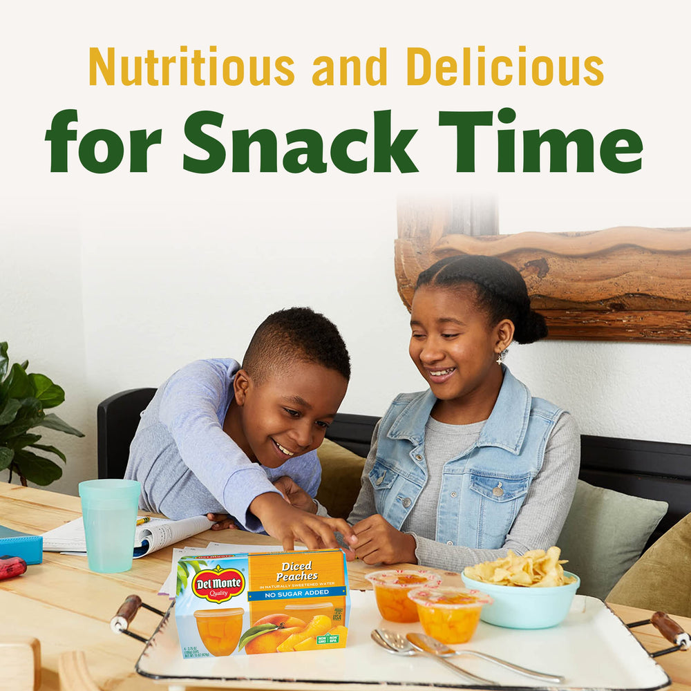 Del Monte Fruit Cup Snacks easy peel lid for quick access.