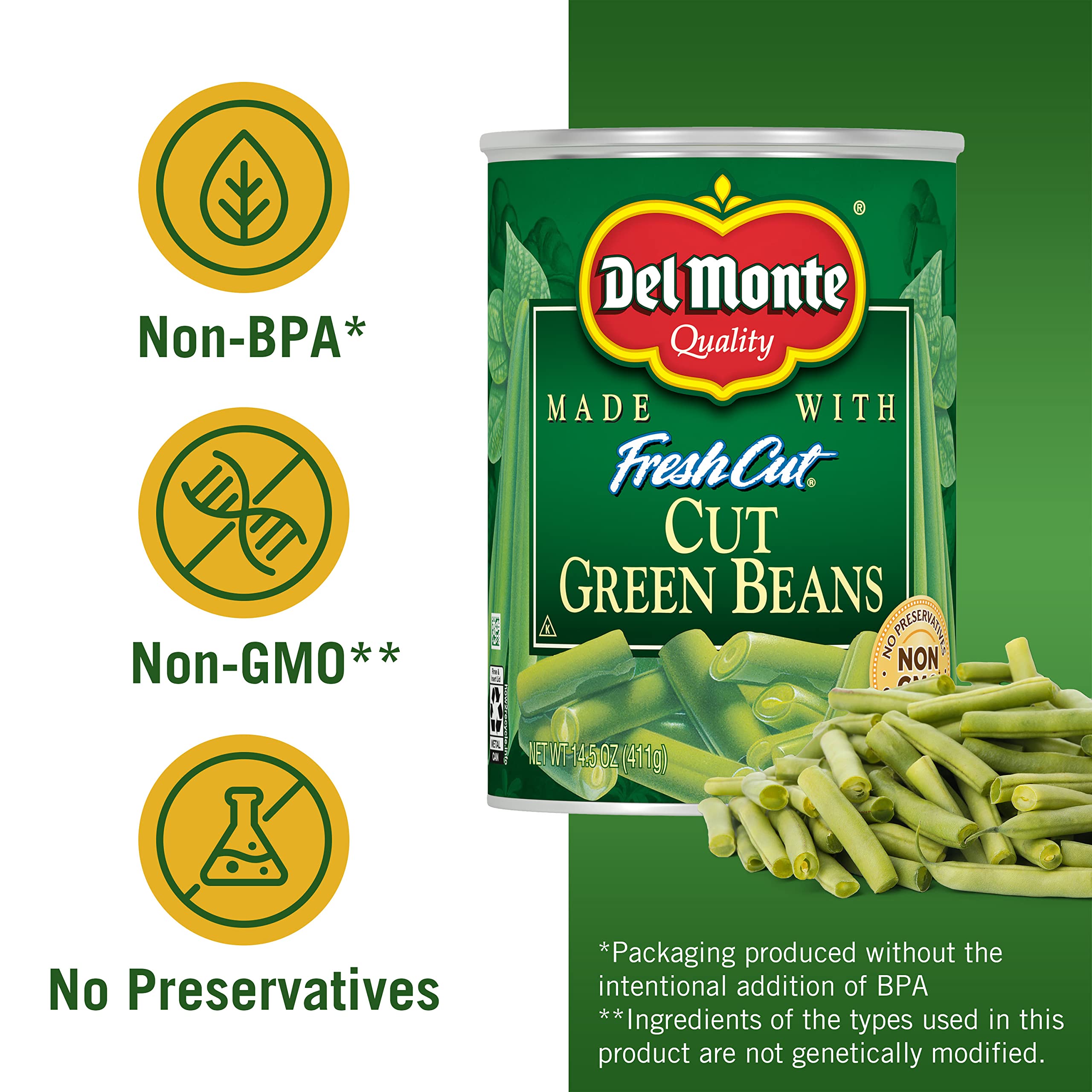 Non-GMO label on can highlights simple, natural ingredients.
