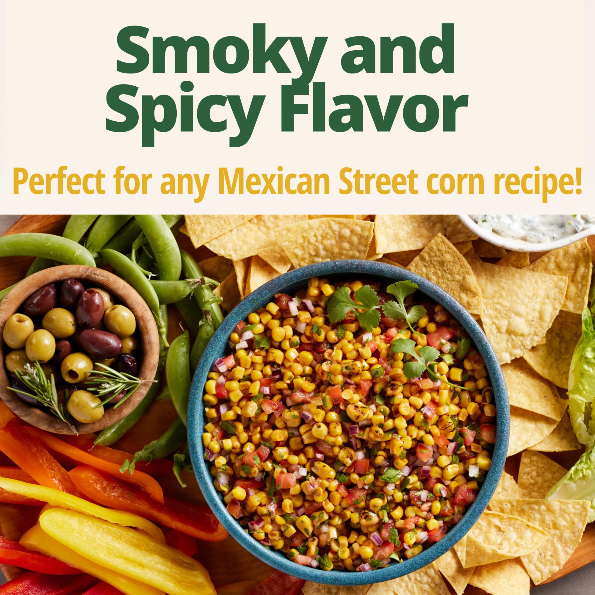 Del Monte Mexican Street Corn cotija topping idea for a quick garnish
