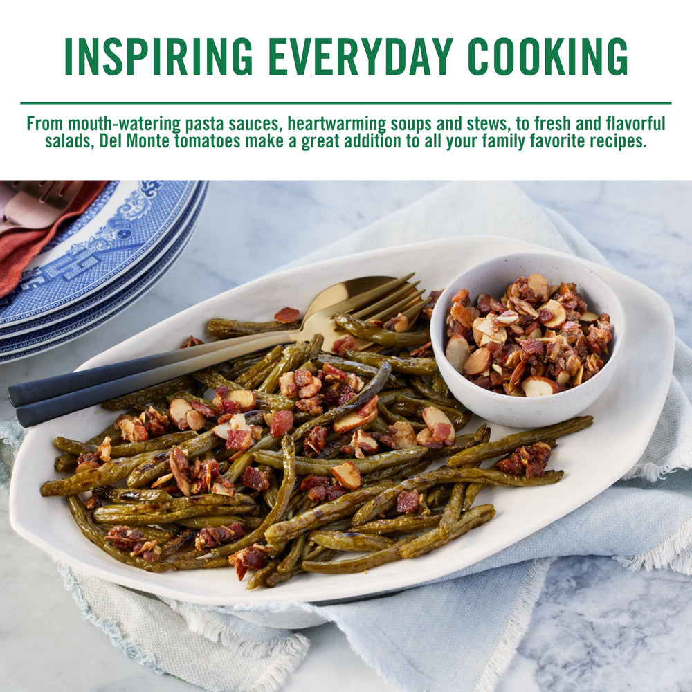 Del Monte Organic Green Beans with three ingredients, simple and clean.