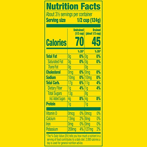 Del Monte 12-pack canned peaches on a pantry shelf for quick meals.