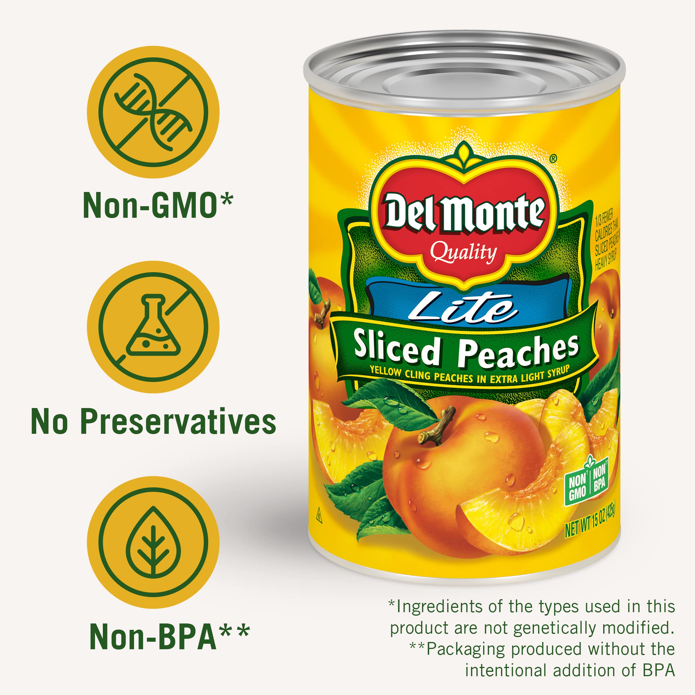 Del Monte peaches served as a topping for yogurt and waffles.