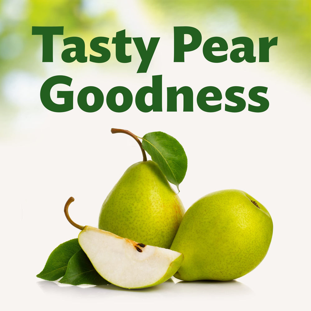 Del Monte pears in a fruit salad bowl for color and sweetness
