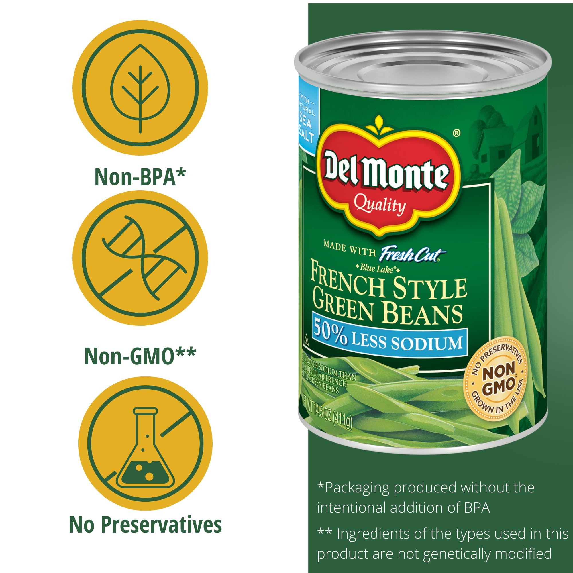 Del Monte beans picked at peak freshness for peak taste.
