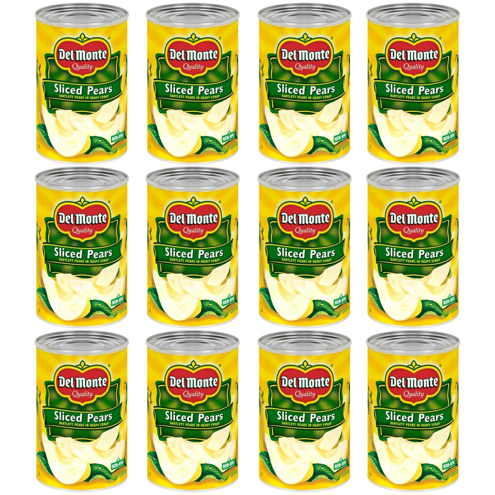 Del Monte sliced Bartlett pears in heavy syrup cans ready-to-eat snack