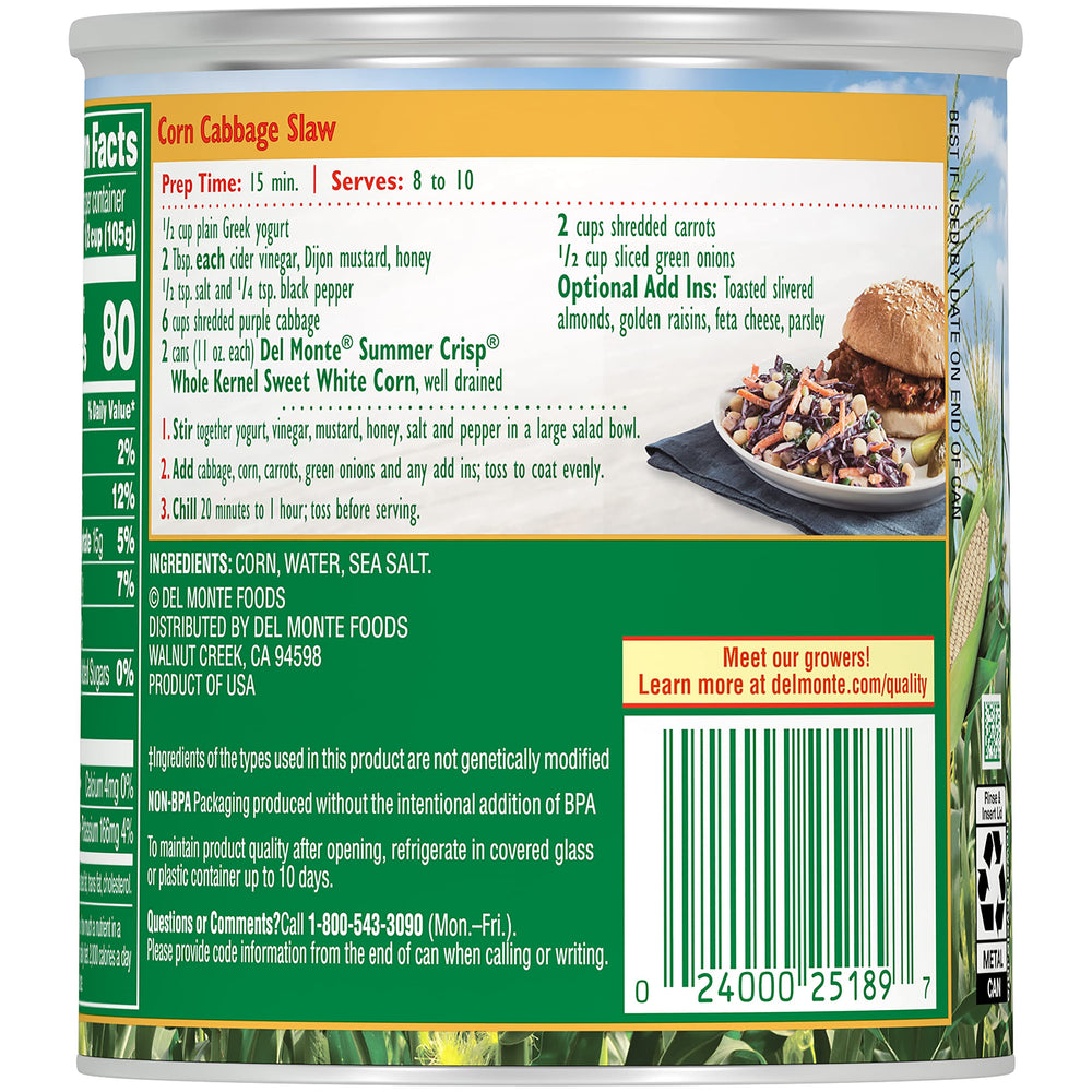 Del Monte Summer Crisp White Corn as ingredient, backs up recipes beautifully.