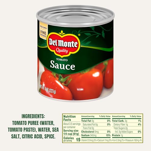 Del Monte Tomato Sauce pack of four box, practical bulk option for busy kitchens.
