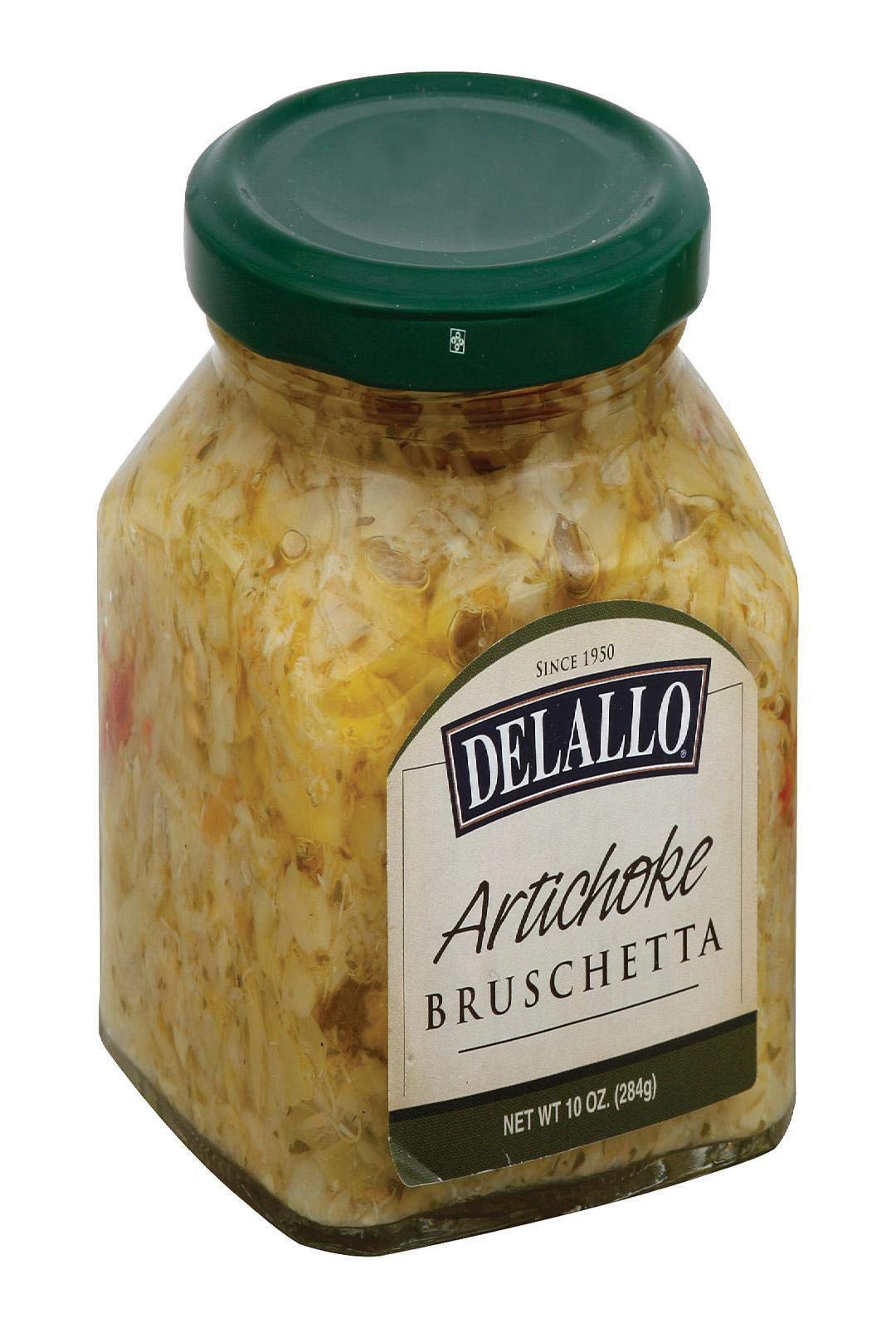 DeLallo Bruschetta Artichoke jar with artichokes in olive oil for antipasto.