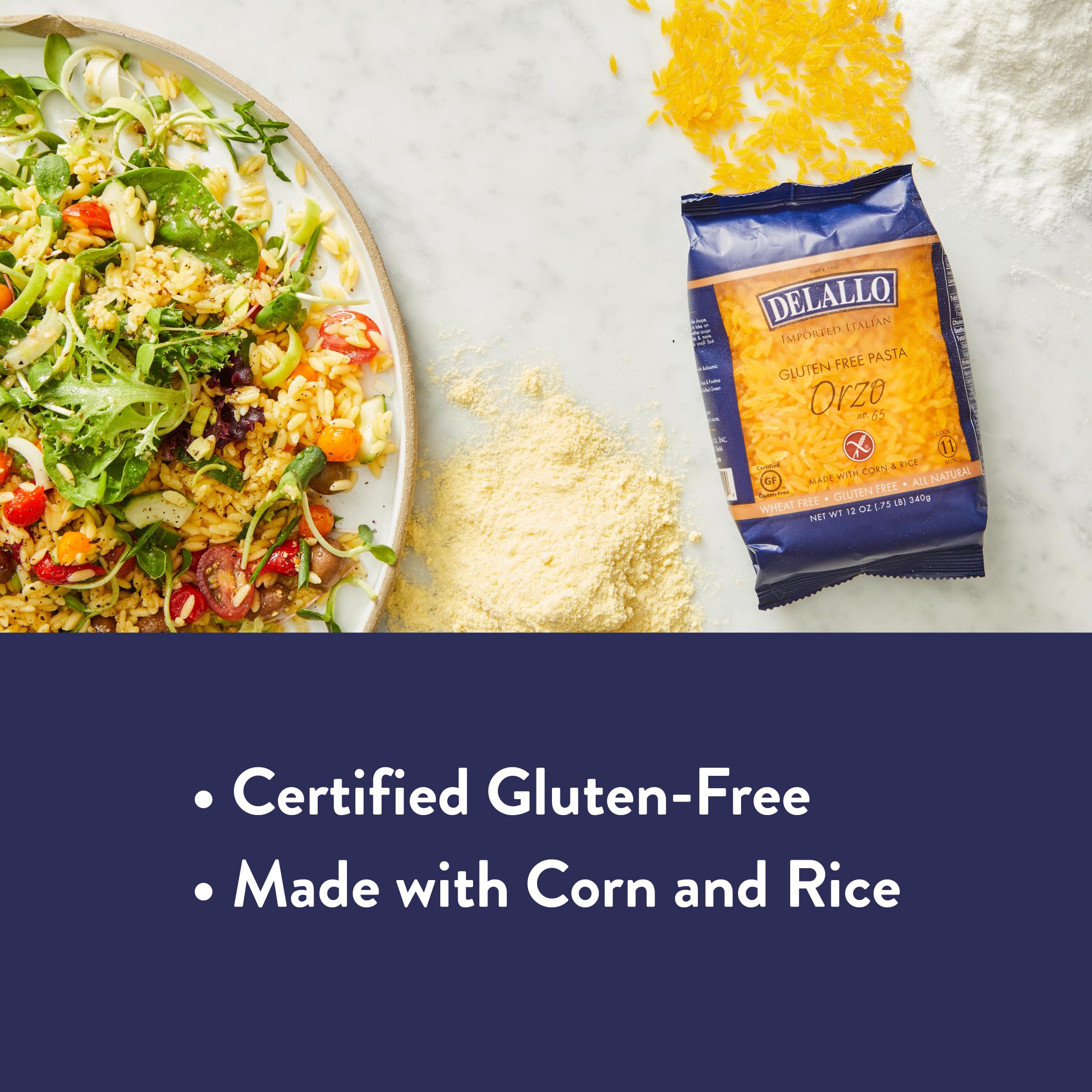 Delallo orzo cooked al dente bite with smooth texture.