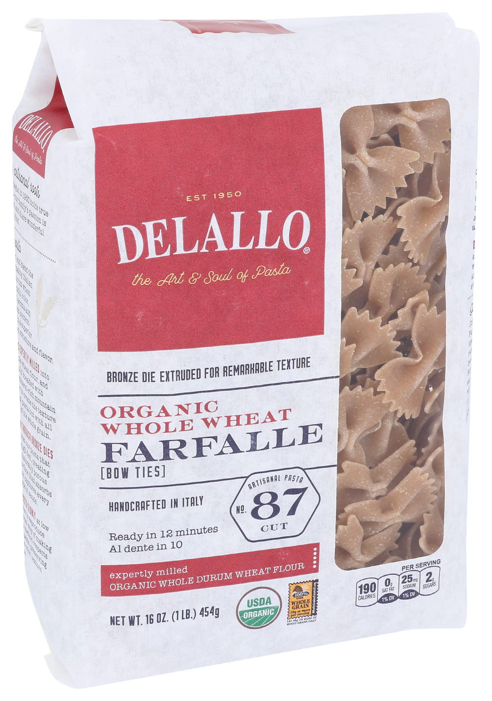 DeLallo whole-wheat pasta aroma adds depth to meals.