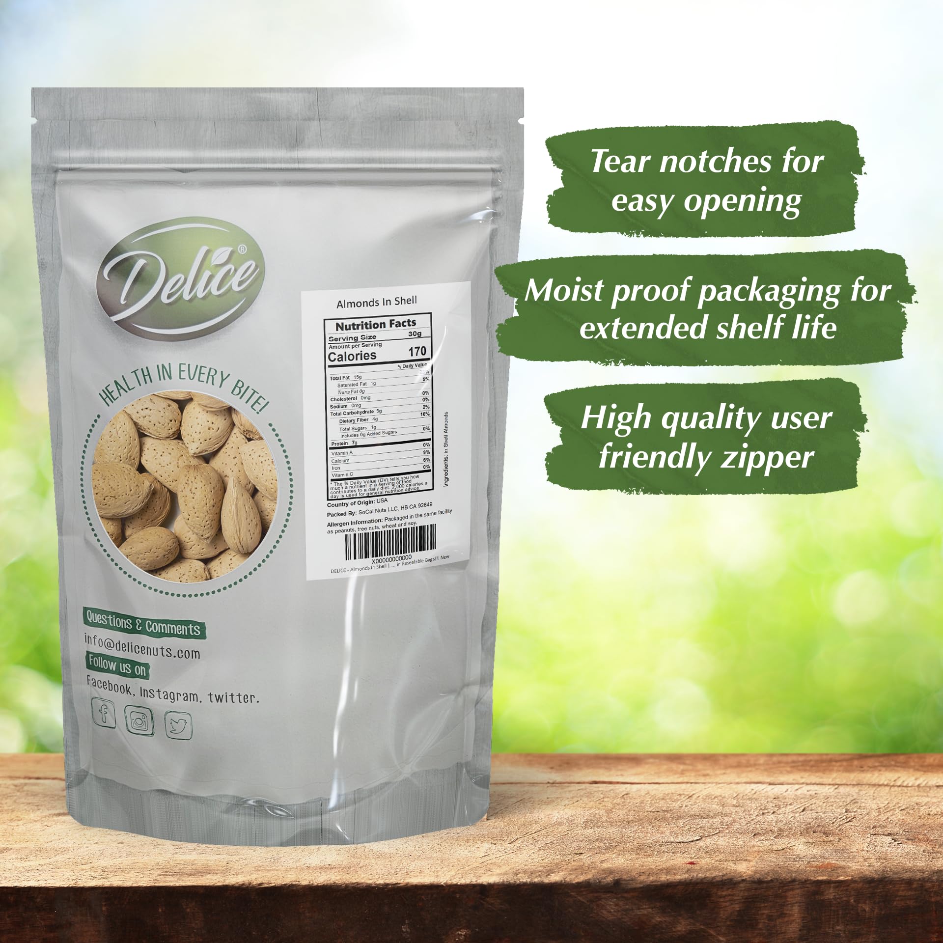 Delice almonds bowl serving captures rich, nutty aroma and crunch