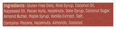 Close-up of Deliciously Ella ingredients: oats, maple, hazelnuts and pecans.