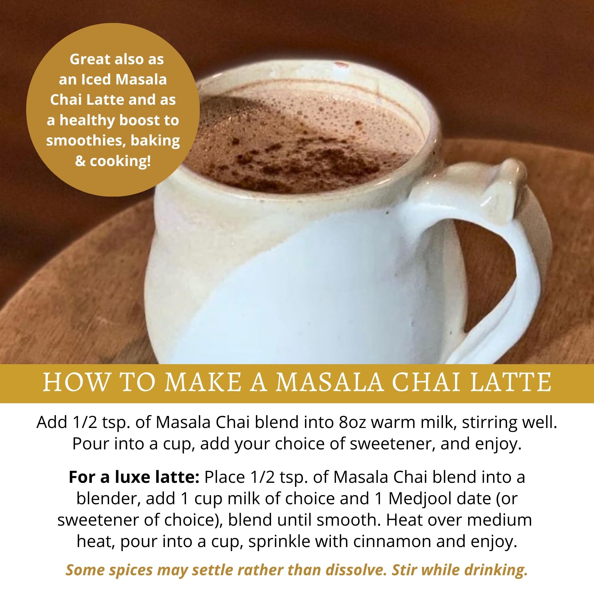 DelighTeas Chai latte with frothy milk and rich spice notes