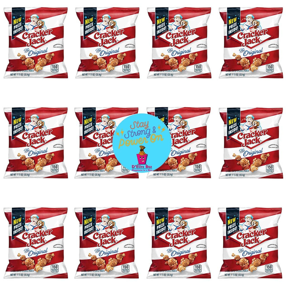Individually wrapped Cracker Jack 1.25 oz portions ideal for lunch boxes.