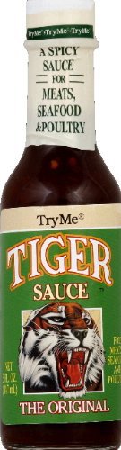 Delsmile Try Me Sauce Tiger 5oz bottle highlighting bold sweet heat for meats