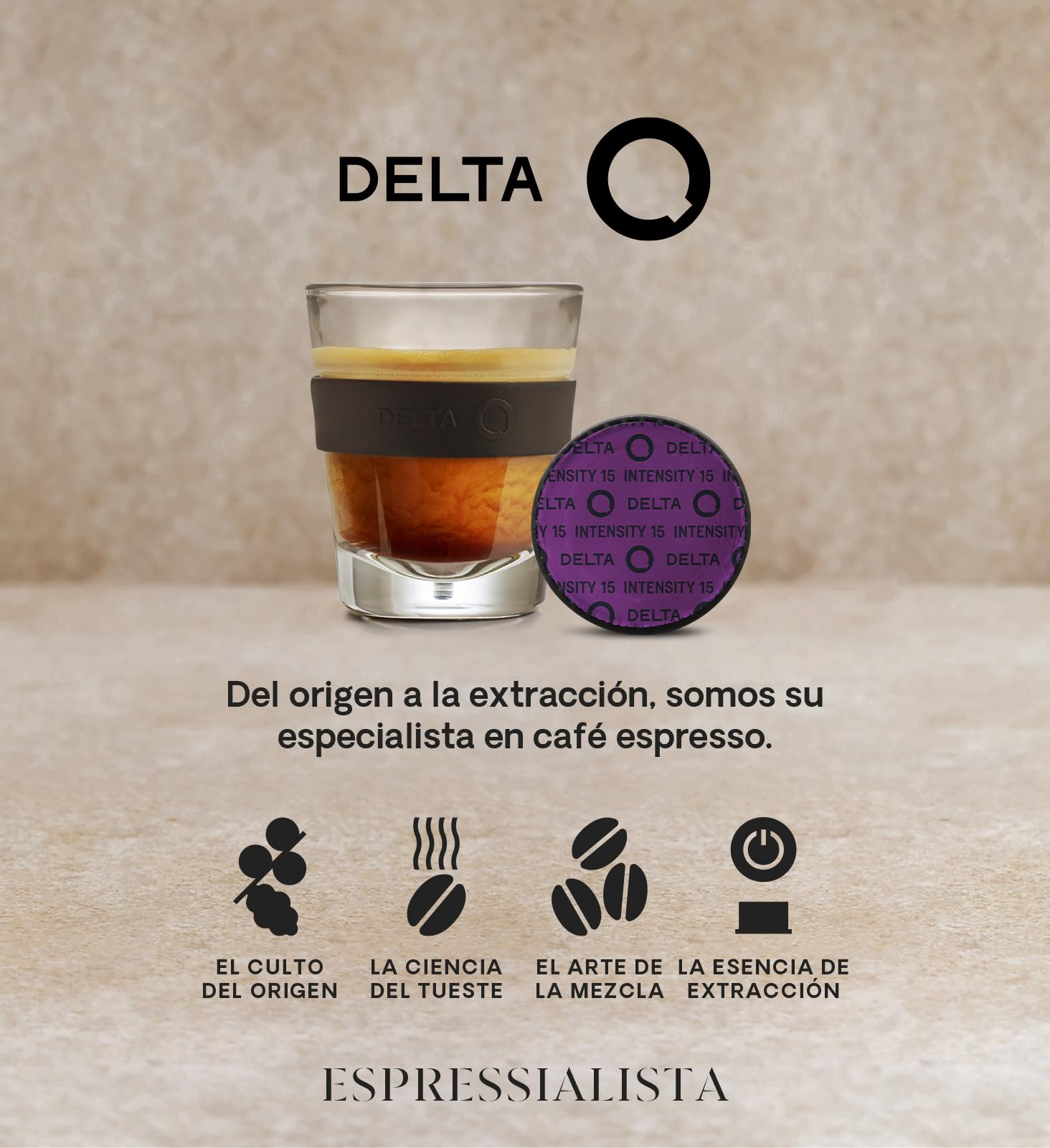 Espresso cup ready with MythiQ for home satisfaction.