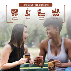 Deluxe and Bla Bla stuffed rice cakes ingredients view emphasizes gluten-free and simple ingredients.