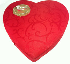 DeMet's Satin Heart Box with Turtles chocolates, ideal gift for Valentine's Day.