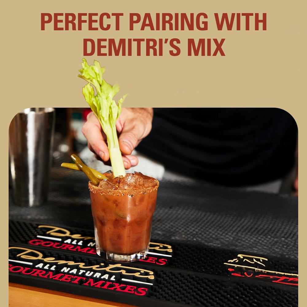 Margarita glass with Demitri's Bacon RimShot rim garnish for smoky tang.