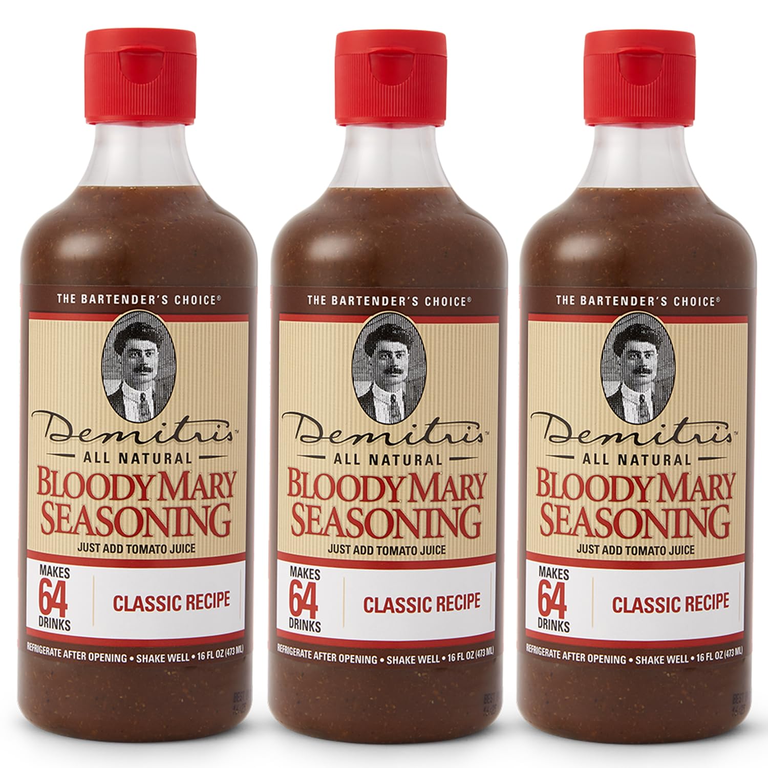 Demitri's Bloody Mary Classic seasoning bottle pack for easy brunch cocktails