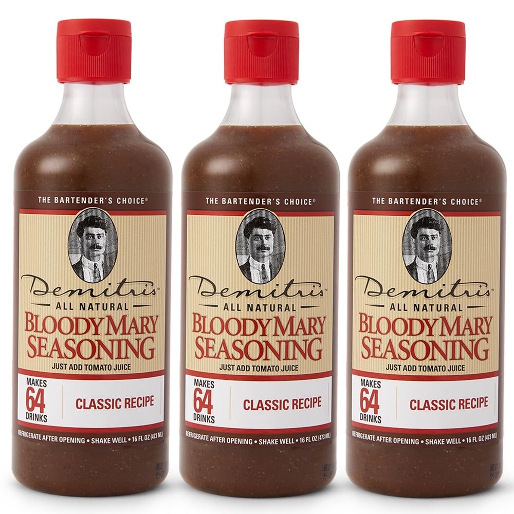 Demitri's Bloody Mary Classic seasoning bottle pack for easy brunch cocktails
