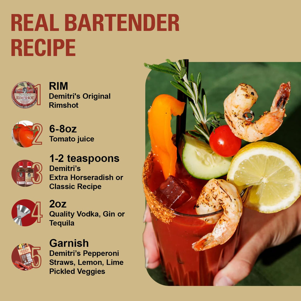Demitri's Bloody Mary two-pack display ideal for home gatherings