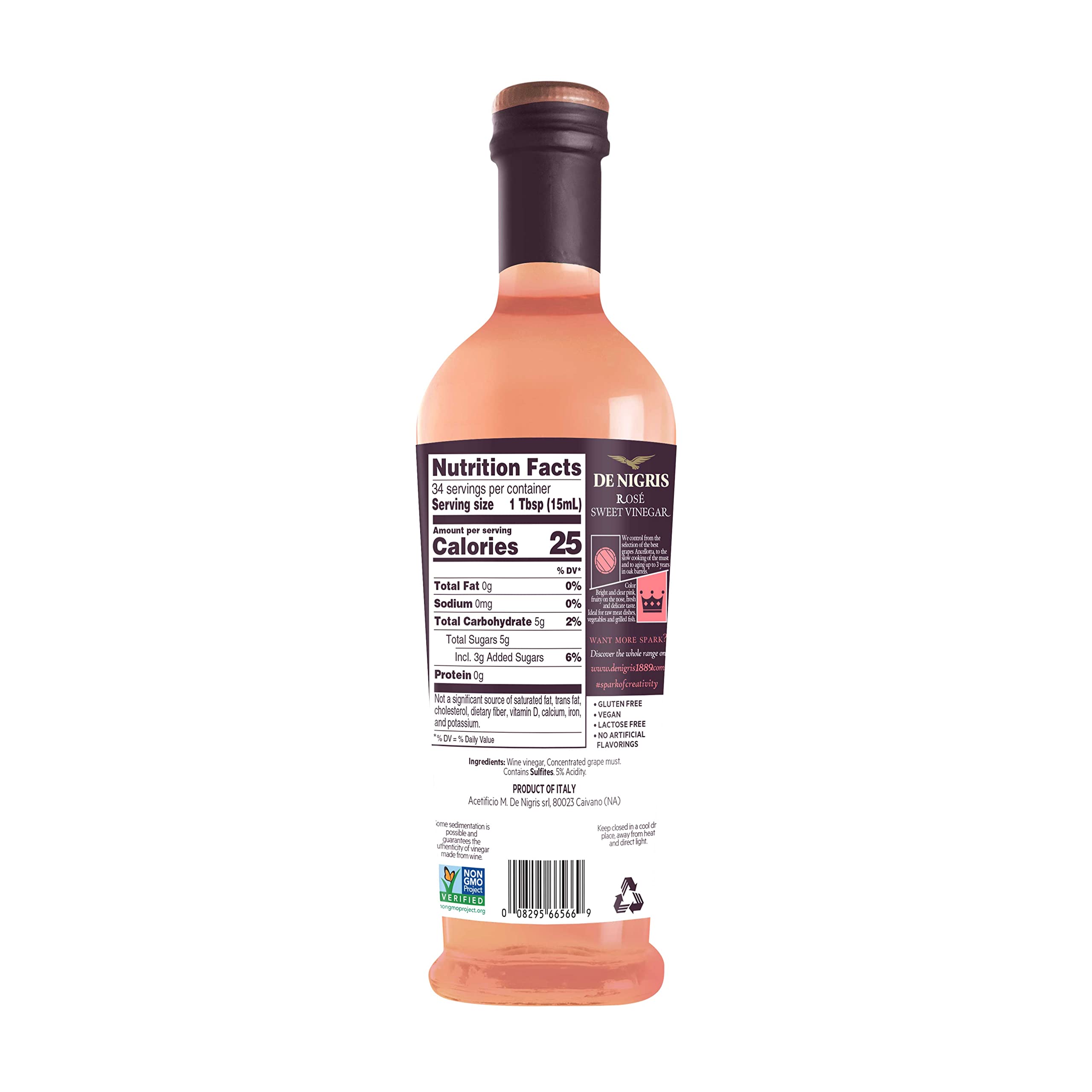 De Nigris Sweet Rosé Vinegar pour adds flavor to dressings and glazes.