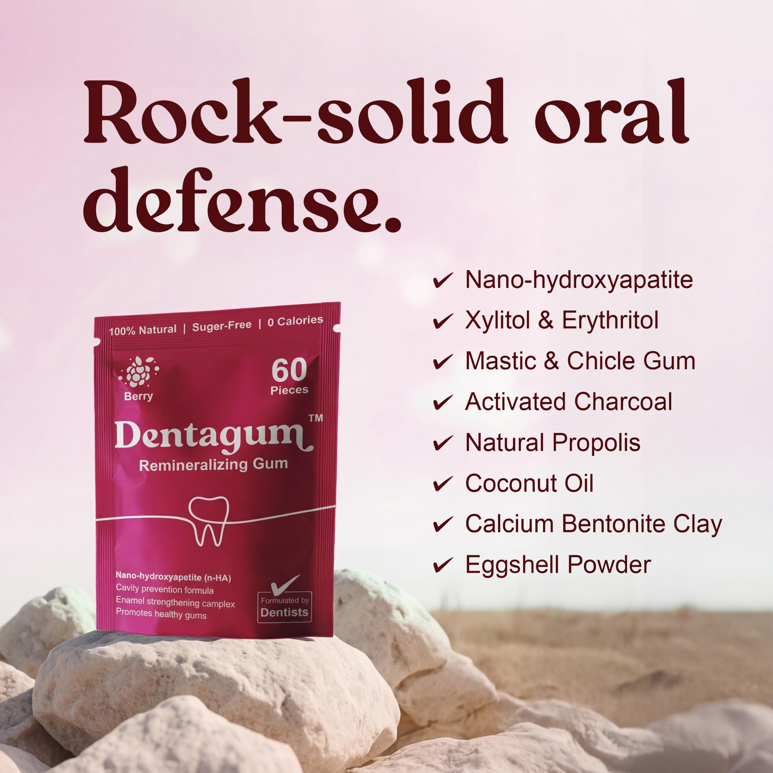 Dentagum gum with xylitol for potential cavity-friendly acidity control.