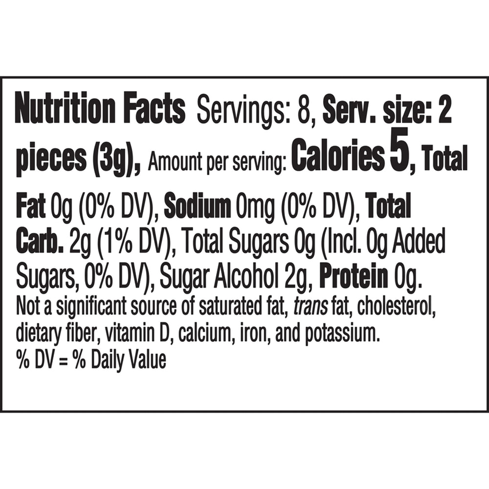 Dentyne Fire Spicy Cinnamon gum nine-pack side view, easy to stash in pockets or bags.