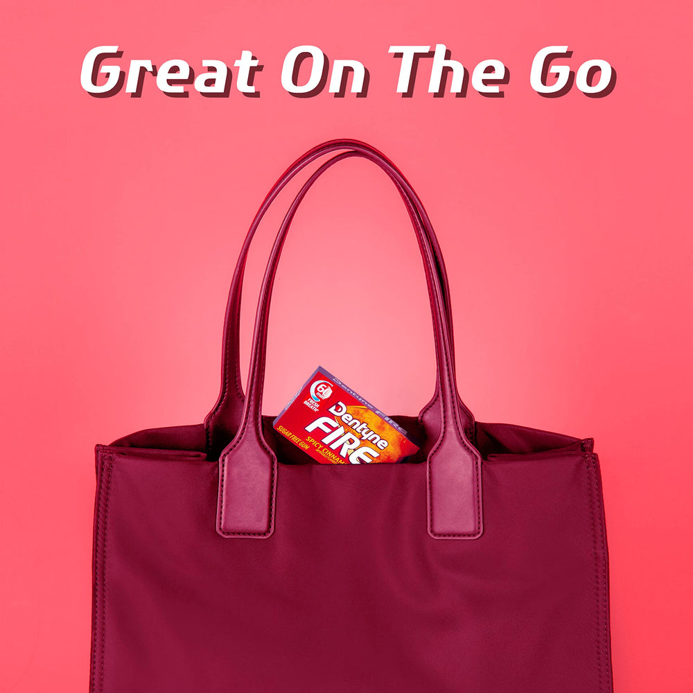 Gift-ready display for holidays or Easter baskets featuring Dentyne Fire.