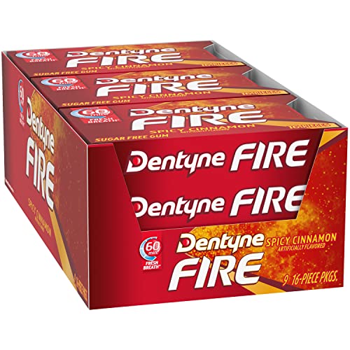 Travel-friendly box from Dentyne Fire for compact, on-the-go freshness.