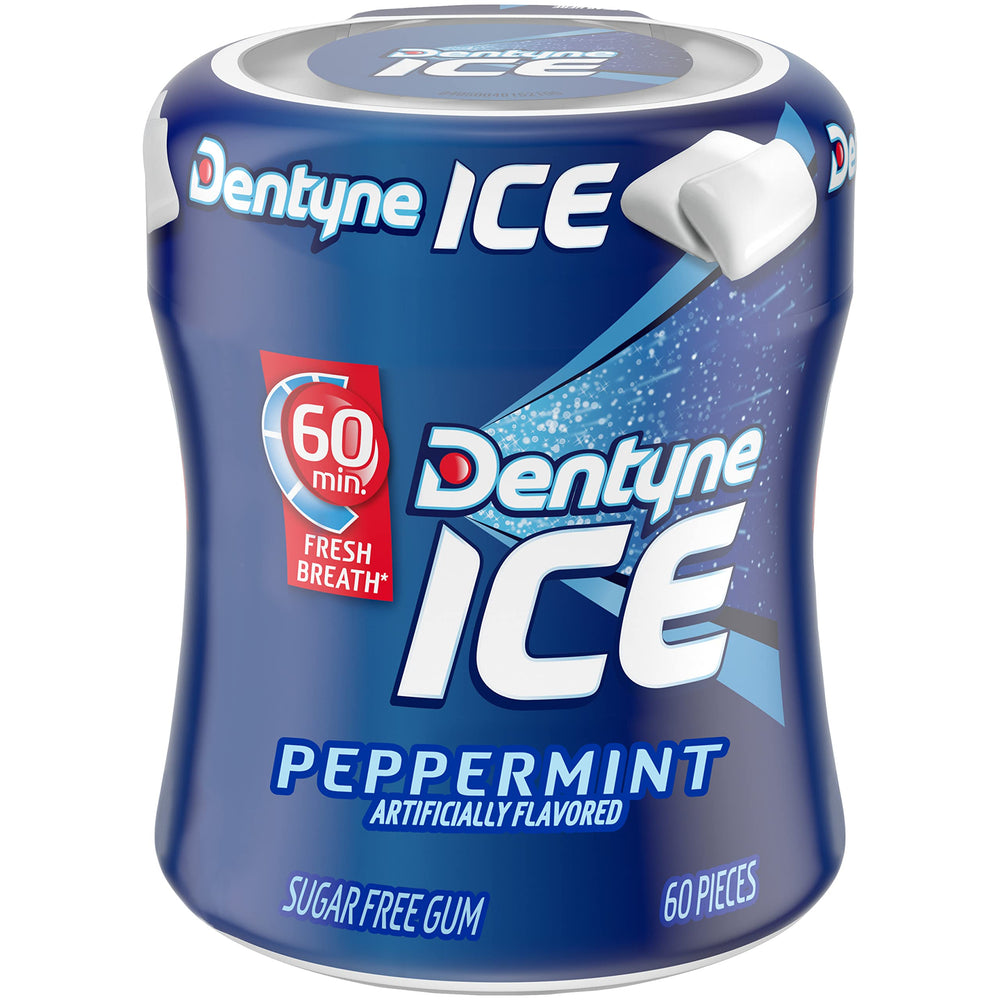 Dentyne Ice Peppermint cubes-closeup with mint aroma.