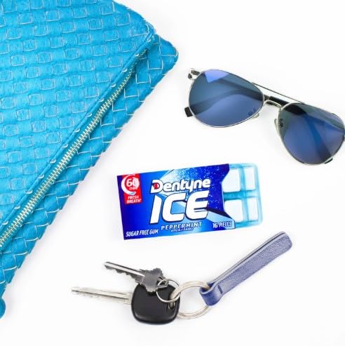 Dentyne Ice Peppermint gum display highlighting sugar-free cooling.